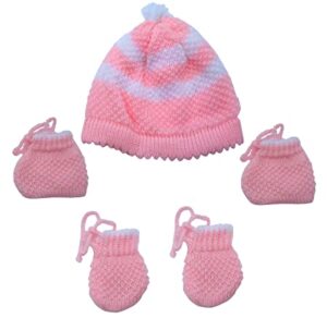 Woolen Baby set (cap, mittens, booties)